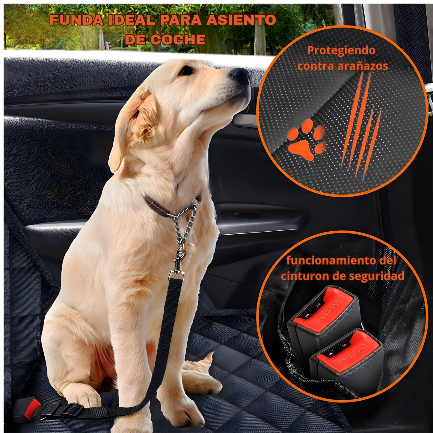 Funda para asiento de coche para mascotas