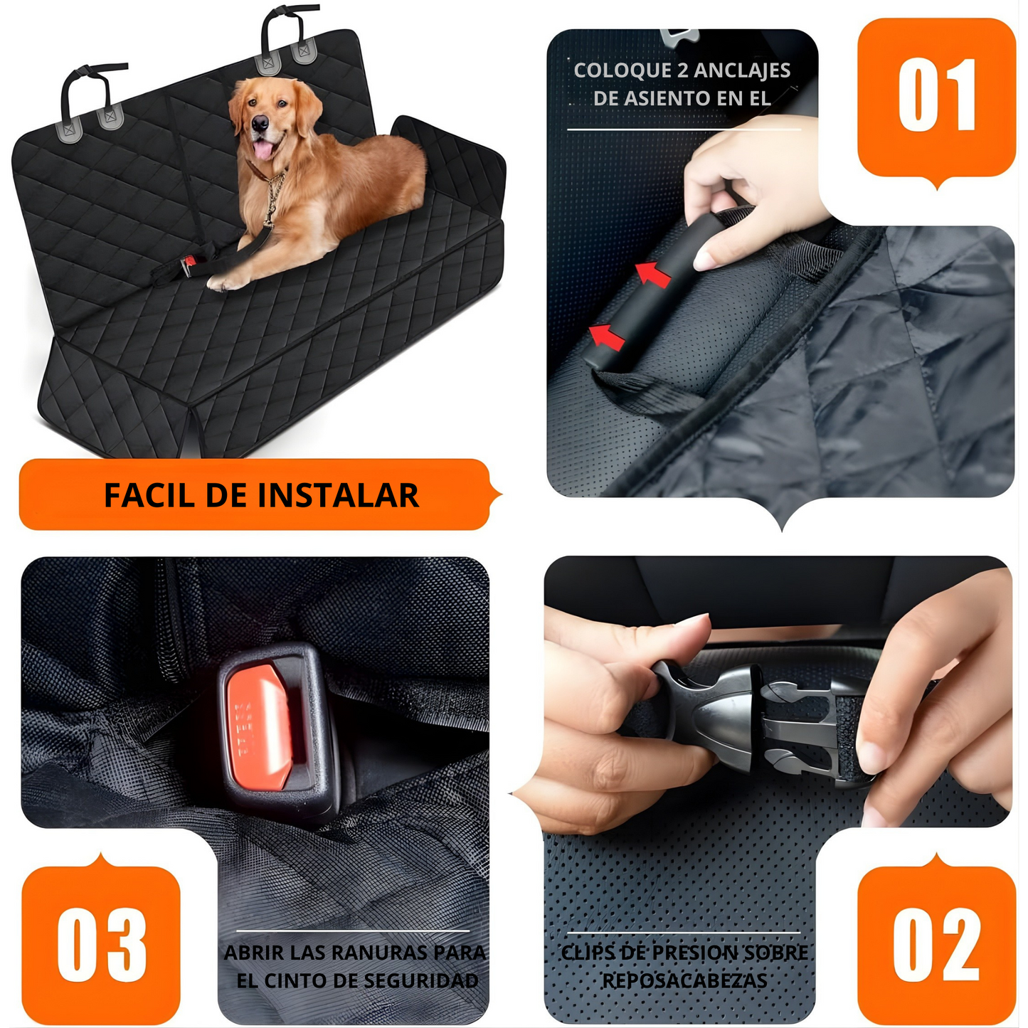 Funda para asiento de coche para mascotas